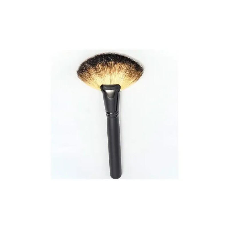 Brocha Rostro Abanico Jumbo Nefertary Cerda Natural Negro Madera