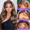 BYWEEW Honey Blonde Ombre Lace Front Wig Human Hair Highlight