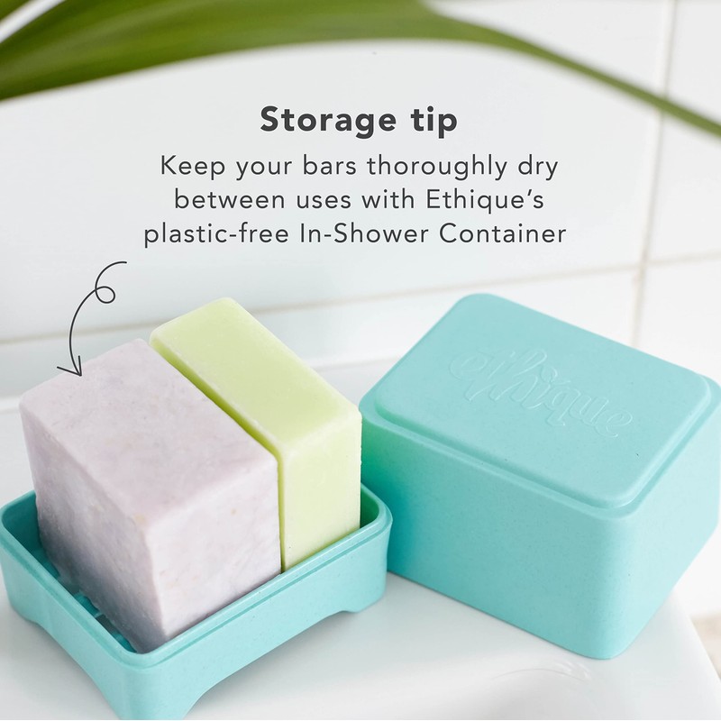 Ethique Bamboo and Cornstarch, Plastic-Free Shampoo and Conditioner Shower Container