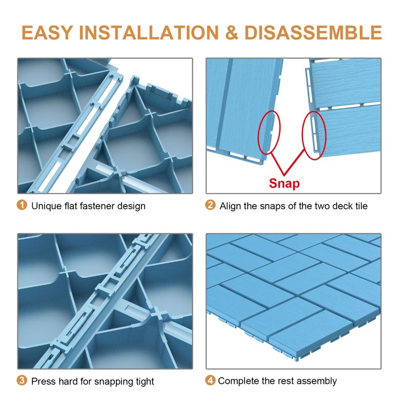 Goovilla Plastic Interlocking Deck Tiles, 9 Pack Outdoor Patio Flooring,