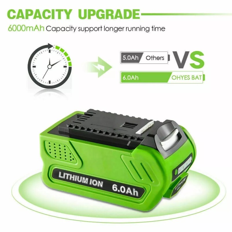 For Greenworks 2901319 G-MAX 40V 6.0Ah Battery 29472 29462 20202