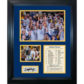 Framed Indiana Pacers 2024-2025 Eastern Conference Finals Champions Pascal Siakam MVP Most Valuable Player Facsimile Laser Engraved Signature Auto Basketball 11"x14" Photo Sig Collage