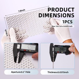 2PCS Perforated Metal Sheet 7.8x3.9inch，Expanded & Perforated Sheets with 0.2" Holes - Premium Perforated Sheet Metal for Versatile Applications