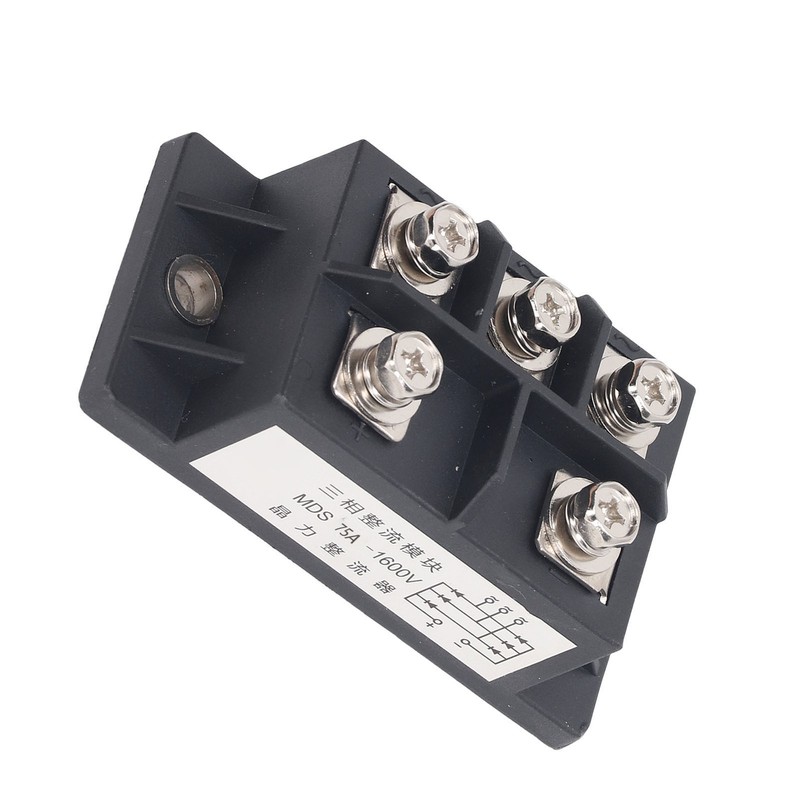 3 Phase Bridge Rectifier 75A 5 Terminal ABS Brass Heat