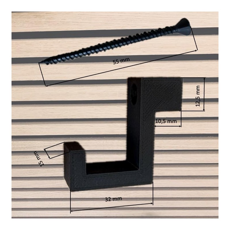 js3dmanufaktur Coat Hook for Acoustic Panels Acoustic Panels Acoustic Panel