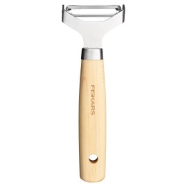 Fiskars Folken 1075682 Y Peeler with Movable Blade, Fruit and Vegetable Peeler, High Quality Steel Blade, FSC Certified Maple Wood Handle