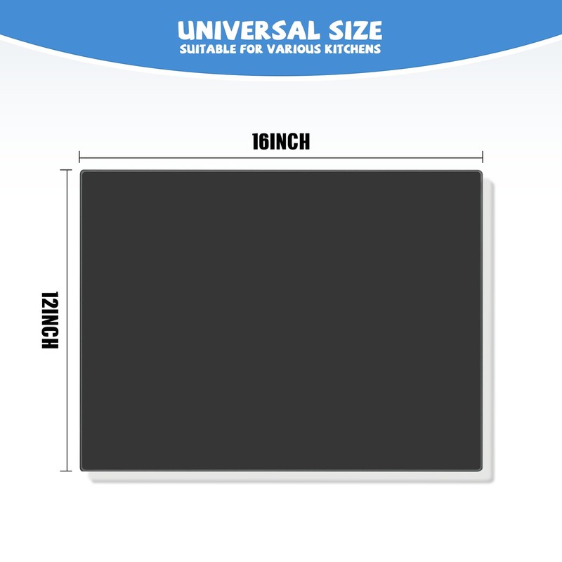 Mymonfif Tempered Glass Cutting Board for Kitchen, Black Glass Board