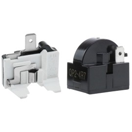 AYLIFU 1pcs QP2-4.7 Ohm PTC Refrigerator Starting Relay 1 pin Refrigerator Start Relay and 1 Piece Refrigerator Overload Protector 1/2 HP