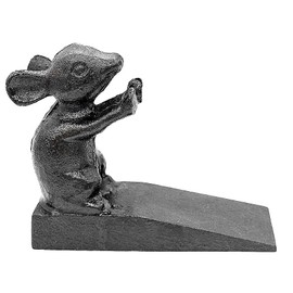 EatingBiting Cast Iron Mouse Floor Stop Heavy Duty Door Stopper, Door Stop Wedge to Stop Bedroom Bath and Exterior Doors Vintage Iron All Floor Surfaces for Home Office Commercial Industrial