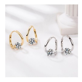 Halolux Lymphvity Germanium Earrings for Women Halolux Lymphatic Germanium Earrings Atheniz Lymphatic Earrings Dainty CZ Zircon Acupressure Earrings Lymphatic Drainage Earrings (Gold&Silver)