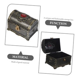 Levemolo Keepsake Box Decorative Retro Treasure Chest for Trinkets Jewelry Storage and Souvenirs Design Antique for Birthdays and Year