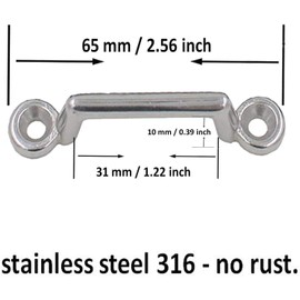 Pmsanzay - Soporte de acero inoxidable de 1 pulgada, correa superior Bimini, ojo de almohadilla, lazo de pie para Jeep Corvette, carriola, kayak, amarre de 10 piezas – no se oxida