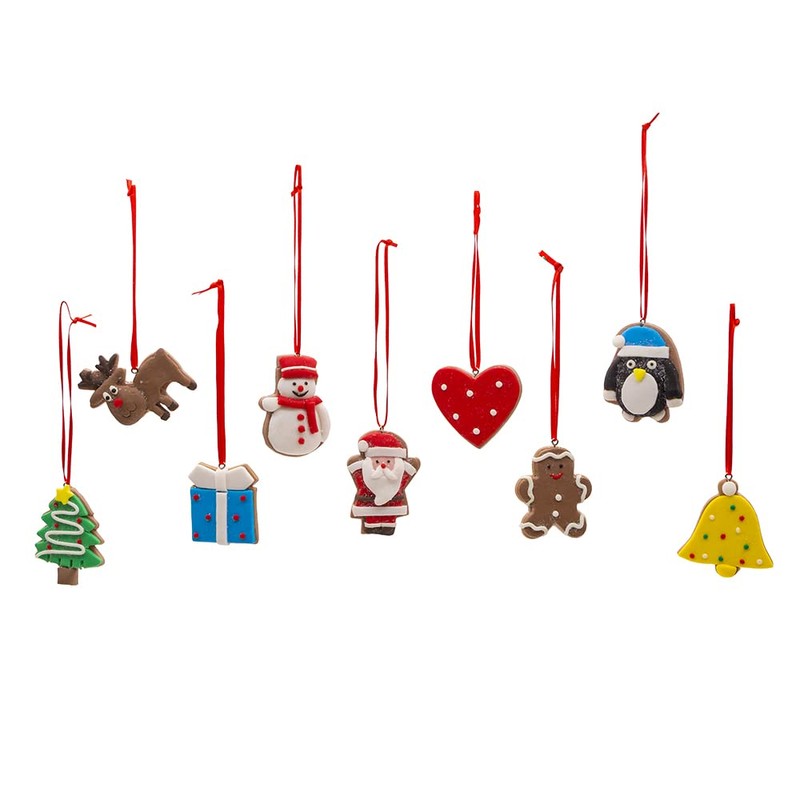 Kurt Adler Miniature 9-Piece Christmas Shapes Ornament Set