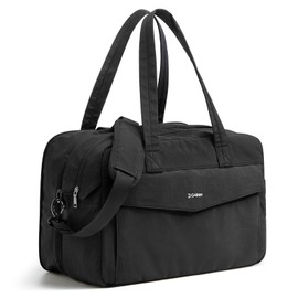 G4Free Expandable Duffle Bag for Travel Weekender Overnight Carry On Tote Duffel Bags for Men Women (Black)