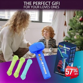 Glow String Shooter Toy with Dual Built-in UV Blacklights, Three Glow Strings, Ideal for Music Festivals and Gifts - Color: Green