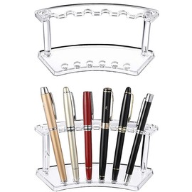 Plastic Pen Holder,2 Pcs Pen Organizer Holder,Pen Display Holder,Makeup Pen Organizer Rack Eyebrow Pen Holder,Pen Display Stand,Art Pen Holder,Acrylic Pen Display Stand,Pen Holder Rack,Clear Pen Rack