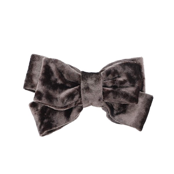 Crushed Velvet Bow Hair Clip Small Coffee