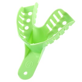 JMU Dental Impression Trays, Bag of 12 Autoclavable Impression Trays, Perforated, Green, 4 Medium Lower