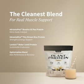 Snap Supplements Plant Protein Powder | Natural Vegan Supplement | Vanilla Flavor | 30 Servings | Supports Energy, Muscle Recovery & Overall Wellness