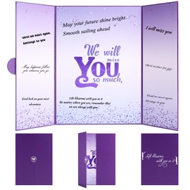 Viogtmca Farewell Card We Will Miss You Decorations Farewell Party Decorations Large signature Goodbye Card Alternative Coworker Leaving Decorations Going Away Gifts for Friends（Purple）