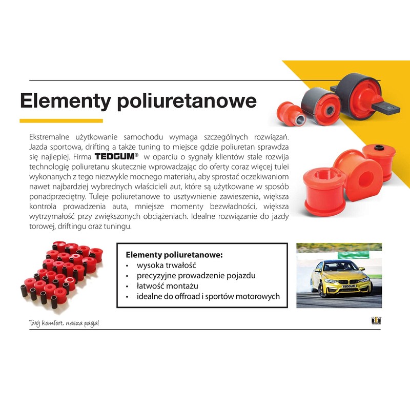 TEDGUM 00087514 POLYURETHANE BUSHING OF THE UPPER CONTROL ARM REAR