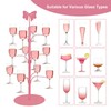 Hebaogugu Wine Glass Holder, Pink Bow Champagne Drink Tower Rack,