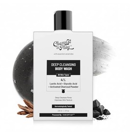 Chemist at Play Deep Cleansing Body Wash Activated Charcoal Removes Dirt Lactic Acid For Skin Texture Glycolic Acid For Exfoliation 236ml