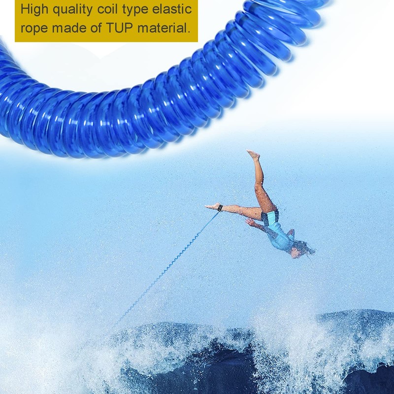 10ft Surfboard SUP Leash,Kayak Ankle Leash Spiral TPU,for Stand Up