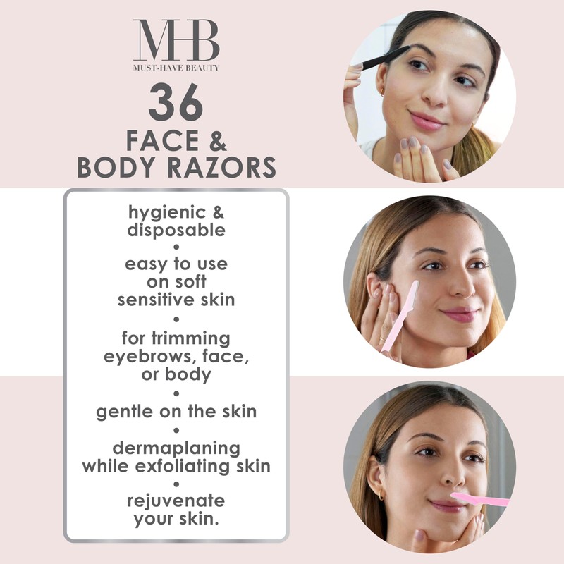 36pc Face & Body Razors Set - Pink & Black