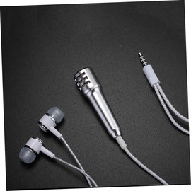 SUPVOX 2pcs Mini Headphones for Compact Handheld Condenser Mic for Voice Recording Chatting Silver Compatible Mobile Devices Laptops and Tablets