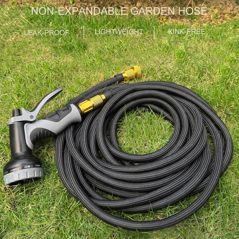 Garden Hose 75 ft, Non-Expandable Flexible Water Hose with 10