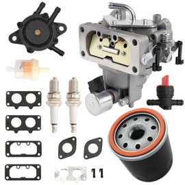 FH661V Carburetor Fit for Kawasaki FH641V, FH721V, FX850V, FH601V, FX801V with 49065-0724 Oil Filter&Fuel Pump, Compatible with 22 HP Engines, Replaces 15004-1010, 15004-7024, 15004-0757, 15004-1005
