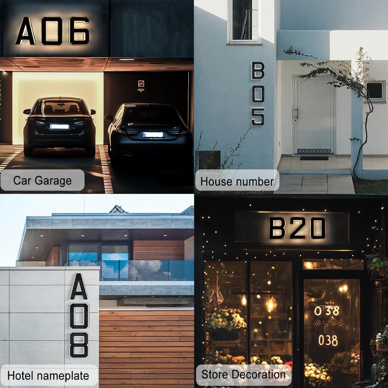 9" Solar Powered House Numbers for Outside Light Up, CARPESUN