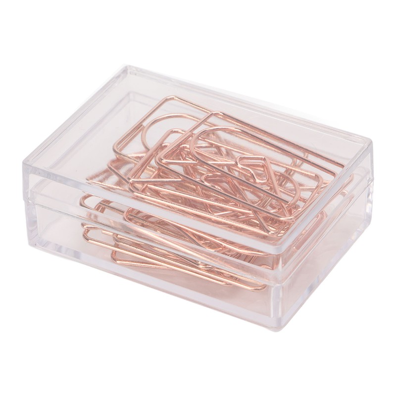 100PCS Paper Clips Portable Mini Cute Shape Electroplated Rose Gold