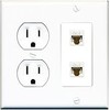 RiteAV 2 Port Cat6 Ethernet Wall Plate - Tamper Res