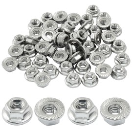 Dijedev M3/0.5mm Serrated Flange Hex Nuts, 50Pcs Hexagon Flange Nuts, 304 Stainless Steel 18-8, Full Thread, Hex Drive, Bright Finish