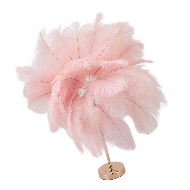 Ostrich Feather Table Lamp Rechargeable Modern Romantic Decoration Lamp Bedroom