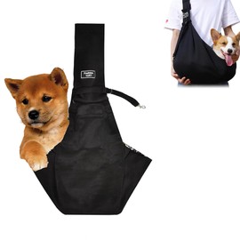 Puppy Carrier Puppy Sling, Dog Sling Dog Carriers For Small Dogs, Reversible Dog Carrier Sling Puppy Sling Carrier Puppy Carrier Sling, for Small Dogs and Cats, Outdoor Walking Travel Shopping (Black)