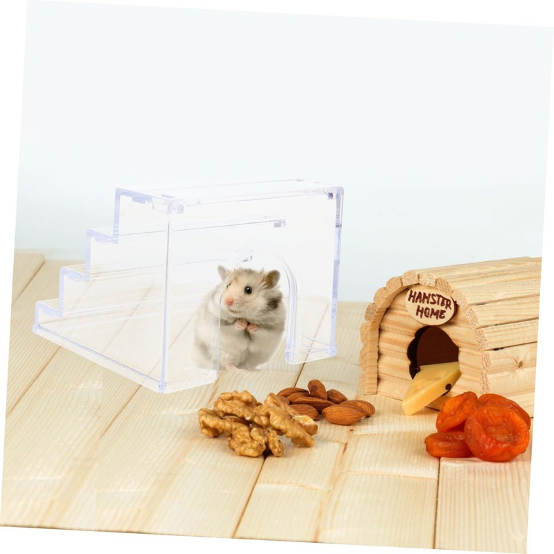 Sosoport Acrylic Hamster Climbing Ladder Bite-Resistant Small Animal Ladder for
