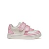 Geox B ECLYPER Girl A Sneaker, White/Dk Pink, 21 EU