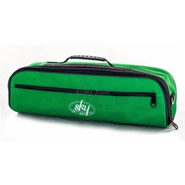 Sky Brand New C Flute Hard Case Cover w Side Pocket/Handle/Strap Green Color