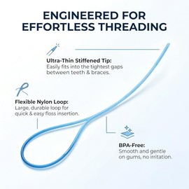 Enhebradores de hilo dental para frenos, puentes e implantes, 150 unidades (paquete de 3)