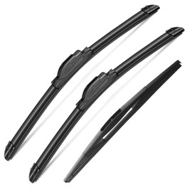 3 Wipers Set for Nissan Versa Note 2014-2019, Windshield Wiper Blades Original Equipment Replacement Front and Rear- 28"/13"/12B" (Pack of 3) J- HOOK