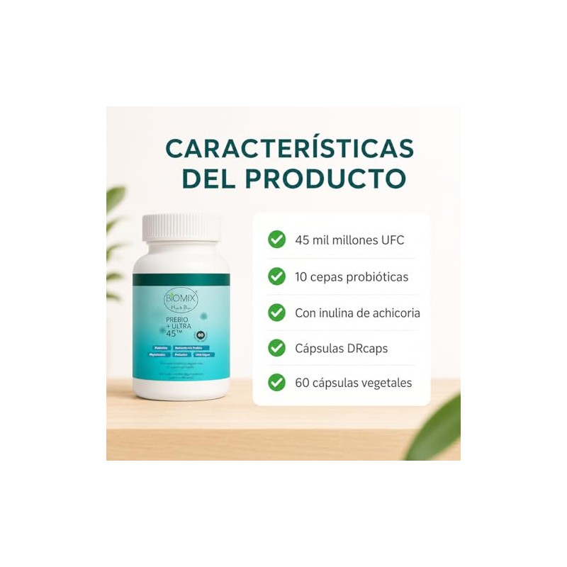 Probióticos y Prebióticos Premium para 2 Meses ULTRA 45 Billones