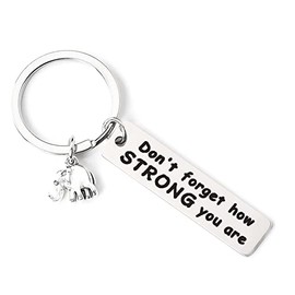 Inspirational Gifts Keychains for Women Girls Don't Forget How Strong You Are Keychain for Friend Daughter Christmas Birthday Gifts for Elephant Lovers Encouragement Gifts