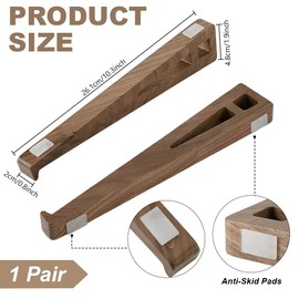 PH PandaHall Laptop Stand for Desk, Wooden Laptop Walnut Riser Holder Ventilated Stand with Silicone Pads for 10 to 17.3 Inch Notebook PC Computer Home Office