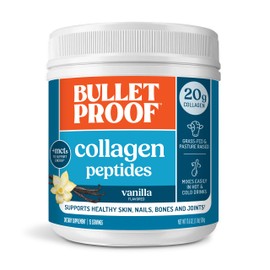 Bulletproof Vanilla Collagen Peptides Powder with MCT Oil, 14.3 Ounces, Grass-Fed Collagen Protein for Skin, Bone and Joint Support, Pasture Raised, No Added Hormones, Packaging May Vary