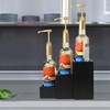 GOVOKOI Black Wood Coffee Syrup Rack Organizer, 3-Tier Separated Bottle