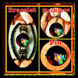 THE CURE ROBERT SMITH SET OF 3  BRACELET  NECKLACE  PIN