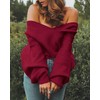 Women Casual V Neck Long Sleeve Sweaters Cross Wrap Off
